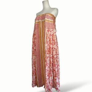 Free People Boho Convertible Maxi Dress Festival Beachy Cottagecore M #140
